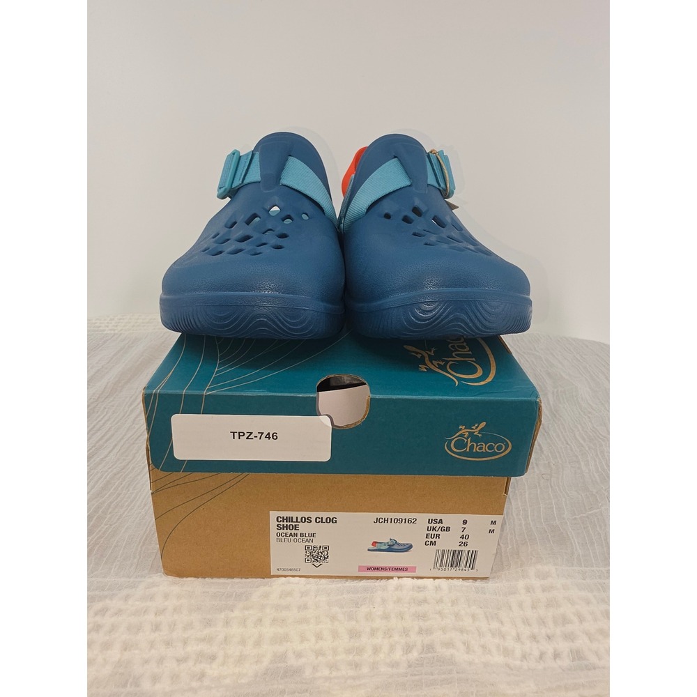 Chaco Chillos Clog Ocean Blue Women 9 Comfort Water Shoe JCH109162 Blue Orange